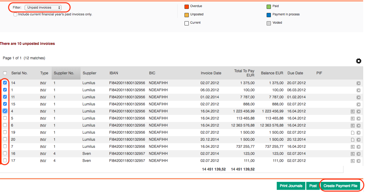 Payment Listing – Briox Help Centre